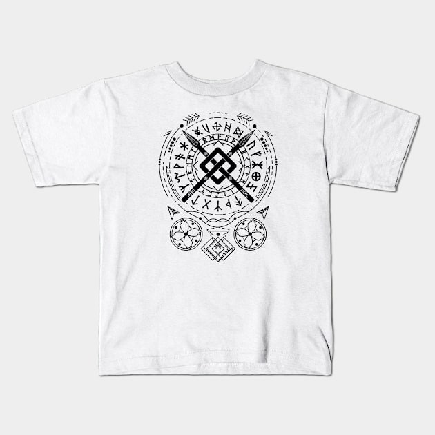 Gungnir - The Spear of Odin | Norse Pagan Symbol Kids T-Shirt by CelestialStudio
